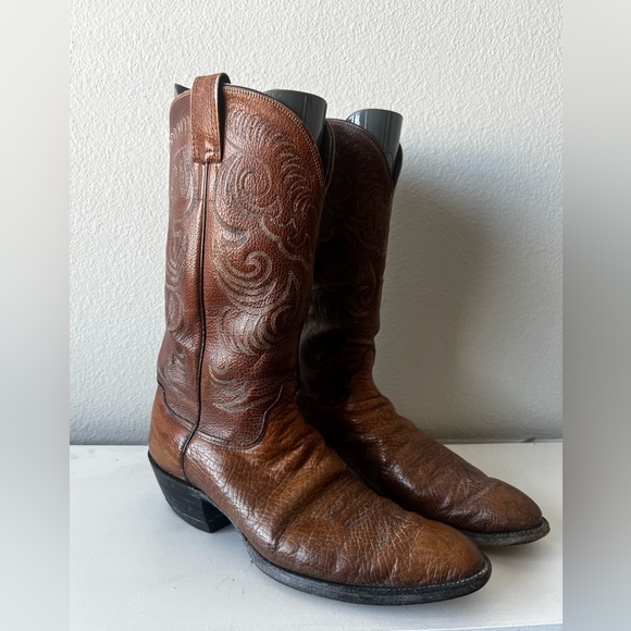 GUC Vintage Olathe Boots Brown Leather Cowboy Boots - US Size 12 AA (Mens) - Picture 9 of 15